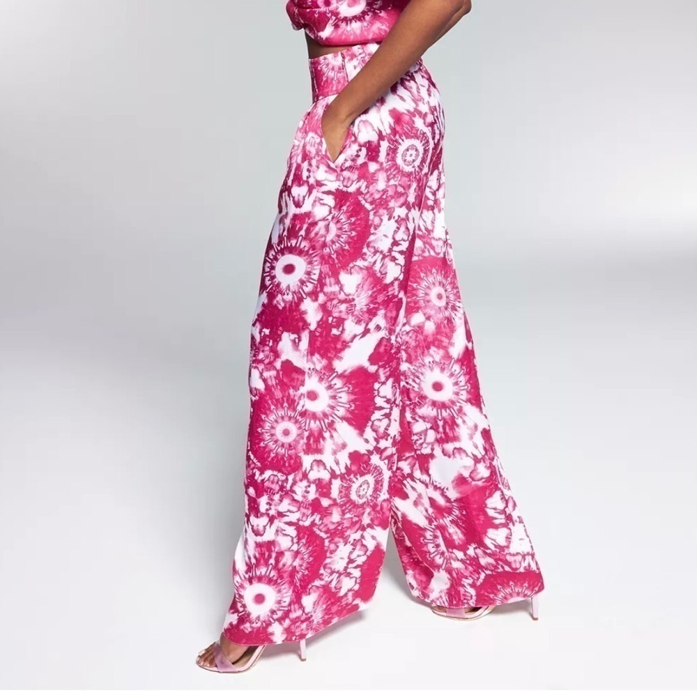 Ade Samuel for INC Printed Wide-Leg Trousers,‎ Daphne Dye Pink Floral Size XXXL - Picture 6 of 8